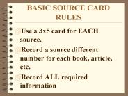 BASIC SOURCE CARD RULES