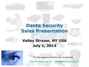 Dante Security Sales Presentation