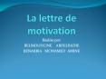 La lettre de motivation PowerPoint PPT Presentation