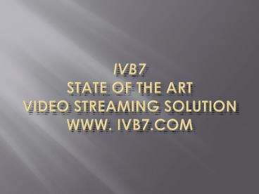 A BRAND NEW TECHNOLOGY ON WEBCASTING