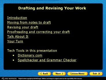 Drafting and Revising Your Work