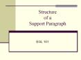 Structure         of a Support Paragraph PowerPoint PPT Presentation