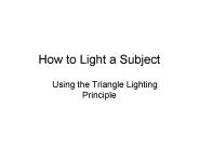 How to Light a Subject