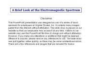 A Brief Look at the Electromagnetic Spectrum