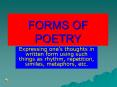 FORMS OF POETRY PowerPoint PPT Presentation