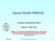 Gauss-Siedel Method