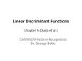 Linear Discriminant Functions Chapter 5 (Duda et al.) PowerPoint PPT Presentation