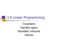 3.4 Linear Programming PowerPoint PPT Presentation