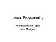 Linear Programming