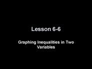Graphing Inequalities in Two Variables