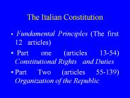 The Italian Constitution PowerPoint PPT Presentation