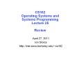 CS162 Operating Systems and Systems Programming Lecture 25 Review PowerPoint PPT Presentation