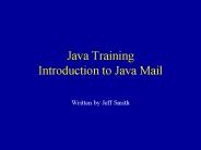 Java Training Introduction to Java Mail