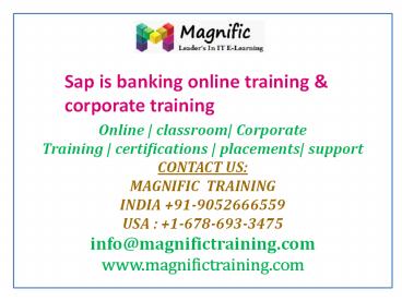 sap is banking online training & corporate training