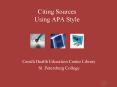 Citing Sources Using APA Style PowerPoint PPT Presentation