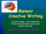 Memoir Creative Writing