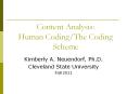 Content Analysis: Human Coding/The Coding Scheme PowerPoint PPT Presentation