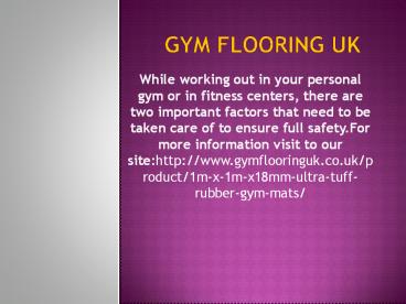 Ultra Tuff Rubber Gym Mats