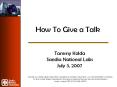 How To Give a Talk PowerPoint PPT Presentation