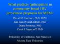What predicts participation in community based HIV prevention programs for MSM? PowerPoint PPT Presentation