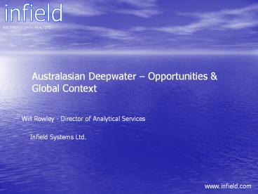 Delivering Deepwater Developments in Australasia