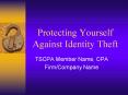 Protecting Yourself Against Identity Theft PowerPoint PPT Presentation