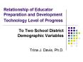 Relationship of Educator Preparation and Development Technology Level of Progress PowerPoint PPT Presentation