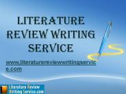 Literature Review Writing Servie