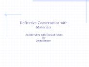 Reflective Conversation with Materials