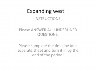 Expanding west