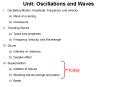 Unit: Oscillations and Waves PowerPoint PPT Presentation