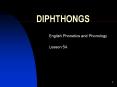 DIPHTHONGS PowerPoint PPT Presentation