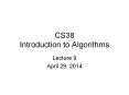 CS38 Introduction to Algorithms PowerPoint PPT Presentation
