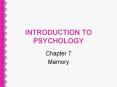 INTRODUCTION TO PSYCHOLOGY PowerPoint PPT Presentation