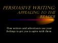 Persuasive Writing: appealing to the reader PowerPoint PPT Presentation
