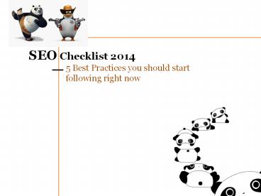 5 Best SEO Practices for 2014