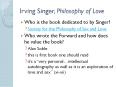 Irving Singer, Philosophy of Love PowerPoint PPT Presentation