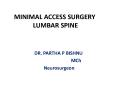 MINIMAL ACCESS SURGERY  LUMBAR SPINE PowerPoint PPT Presentation