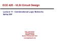 ECE 425 - VLSI Circuit Design PowerPoint PPT Presentation