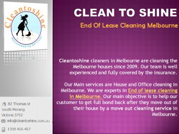 End Of Lease Cleaning Melbourne