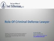 Role Of Criminal Defense Lawyer