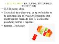 clud (close) exclude, included, preclude PowerPoint PPT Presentation