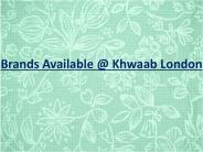 Brands Available at Khwaab London