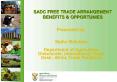 SADC FREE TRADE ARRANGEMENT BENEFITS PowerPoint PPT Presentation