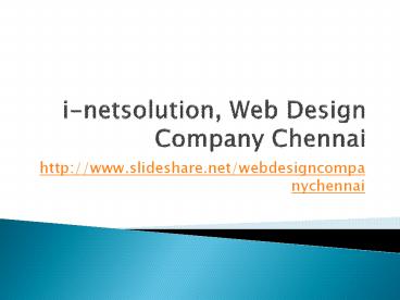 i-netsolution, Web design company chennai, Web development company chennai