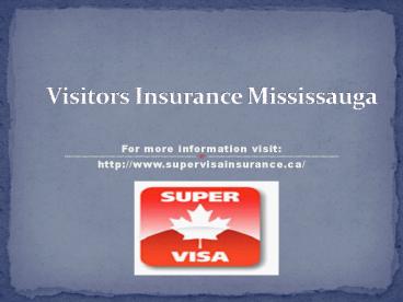 visitors insurance Mississauga