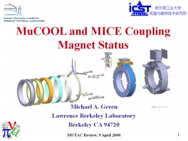 MuCOOL and MICE Coupling Magnet Status