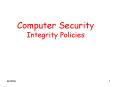 Computer Security Integrity Policies PowerPoint PPT Presentation