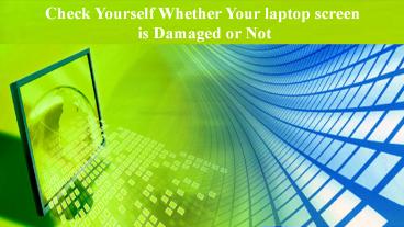 Laptop Screen Repair at Computer Doctor BG