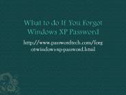 Forgot Windows XP Password